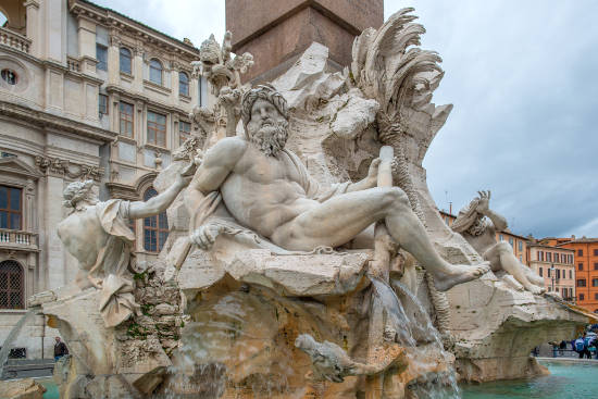 Fountain of the Four Rivers on the Piazza Navona