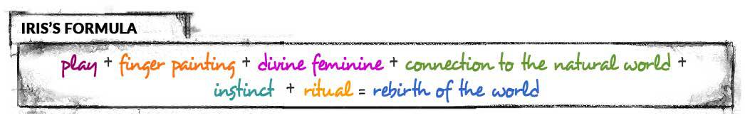 play + finger painting + divine feminine + connection to the natural world + instinct + ritual = rebirth of the world